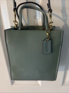 Coach Mini Tote in Sage Green with Gold Hardware